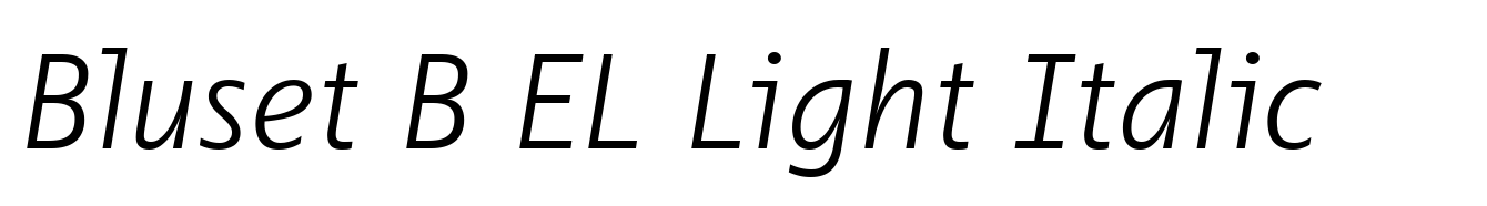 Bluset B EL Light Italic